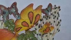Vintage 1970’s Homco Mushroom Butterfly Frog Plastic Wall Plaque