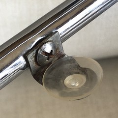 VTG Round Chrome Metal Glass Wall Shelf MCM Mesh Side Bauhaus Eileen Gray Circle