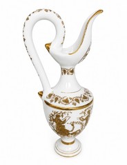24K Gold Greek Gods & Goddesses Porcelain Ewer Jug Vase Handmade Greece MINT