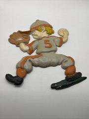 3 pc Vintage SEXTON Aluminum Metal Baseball Player Wall Hanging Plaque set