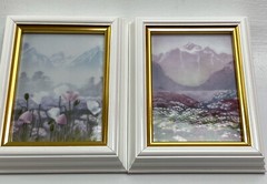 2 Signed Vintage Porsgrunds MiniBilder Handverks Studio Norway Porcelain Wall