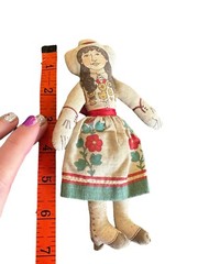 Vintage Annie Oakley Cloth Doll 1970s Toy Western Cowgirl Prairie Room Decor
