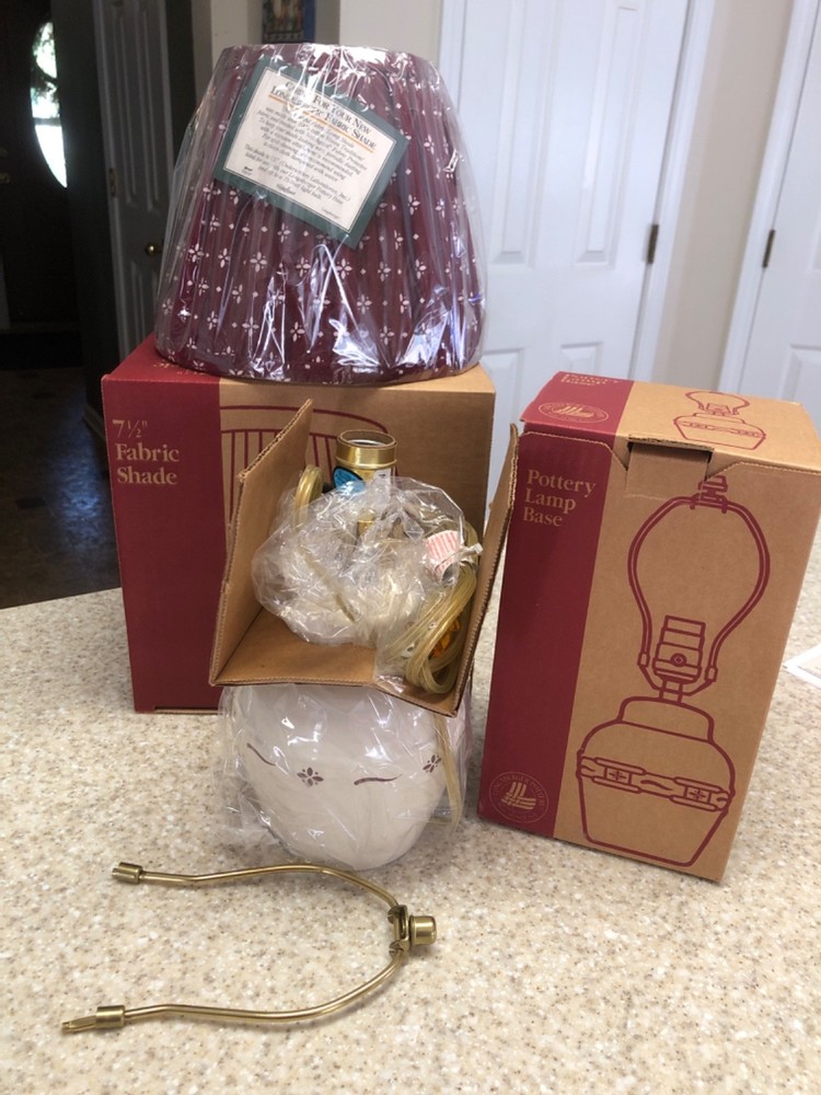 Longaberger Red Lamp with Shade Both New in Box Hard to Find