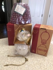Longaberger Red Lamp with Shade Both New in Box Hard to Find