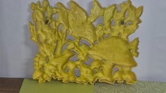Vintage 1970’s Homco Mushroom Butterfly Frog Plastic Wall Plaque