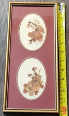 Pressed Real English Flowers Village Green Country Crafts Framed Art 12×6″ Sign