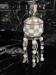 MacKenzie Childs Sterling Check Tassel – Gorgeous – Brand New! With Tags
