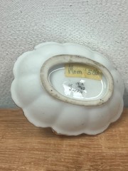 Small Hand Painted Gold Trim Porcelain Basket Flowers Occupied Japan