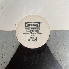 IKEA Serving Bowl Speckled Black Gray White Triangle by IKEA Sweden #12011 Rare