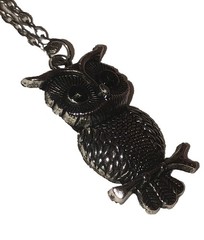 Silver 😊 Vintage Metal 24 Inch Owl Necklace Fun