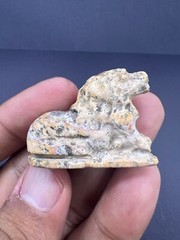 A Very Unique Old Sumerian Antiquity Jasper Stone Wild Lion Statue Figured