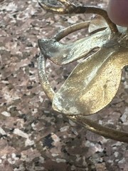 MCM Italian Tole Gilt Florentine Gold Roses Stand Gorgeous Details VTG Regency