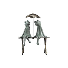 SPI Home Cast Aluminum Frog Lovers Garden Sculpture 18 Inches High