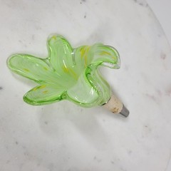 Vtg Murano 3pcs Crystal Flower Cork Stopper Pink Blue Green Hand Blown Art Glass