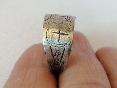 Rare Extremely Ancient Viking Ring Cross Silver Color Artifact Authentic Amazing