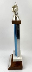 Bass Fishing Trophy “Biggest Bass” 1973 W/ Metal Fish Topper & Marble 15” VTG GC
