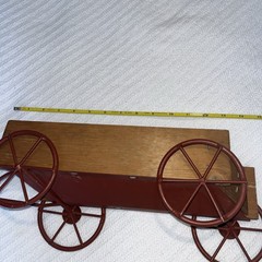 Vintage Home Interiors Decor Wood Wagon Country Cottage Farmhouse Wall Pocket