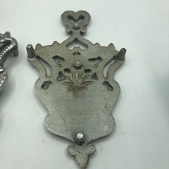 Beautiful 😊 Antique Cast Aluminum Cooking Trivets Pan Pot Holder Fun