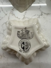 Belleek Irish Porcelain 12 Point Trinket Dish 3rd Black Mark & Seashell Cup