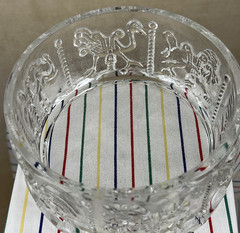 Vtg Goebel W German Lead Crystal Carousel Animals Circus Tent Covered Candy Dish