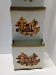 Vintage Kitchen Tole Ware Wall Organizer Pocket Vegetables & Skillet Farmhouse