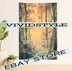 Golden Trees Tapestry Sunlit Forest warm tones glowing woods 39X59 in