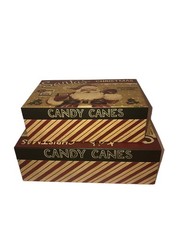 Set 2 Nesting ￼🎄 Stacking Lang Boxes Santa Claus Christmas Heavy Duty Fun