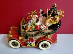 FITZ & FLOYD 2015 Santa Classic Car Musical Wind Up Holiday Decoration VIDEO