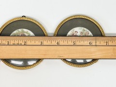 Victorian Signed Fragonard Framed Porcelain Rounds Antique Art Couple Love