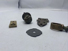 Metal Detector Finds Lot Brass? Copper? Latches Vintage Antique Parts Pieces MK