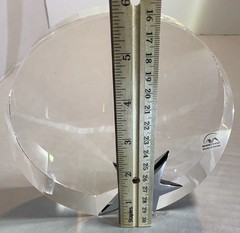 Sale Vintage Maxcrystal Circular Optical Crystal Piece W/ Polished Metal Star