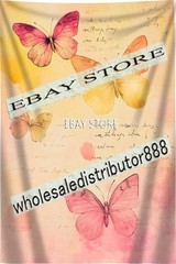 Pastel butterflies tapestry airy pink unframed prints 59X82 in