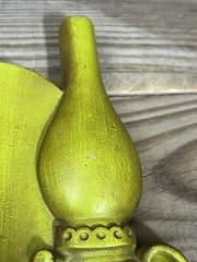 AS-IS Vtg HODA Wall Hanging Lamp Bellows Cast Aluminum Green Decor Hoda Lot 2