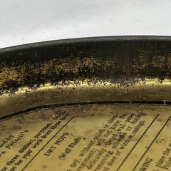 Vintage Art Deco Metal Tin Black & Gold w Flowers Du-All Mop Round Storage 1920s