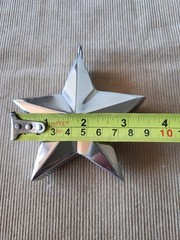 Modernist Metal Star Decor • Handcrafted Heavy Object • German Vintage Design
