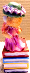 Unbranded~Marrying Bears Standing On Books Treasure Trinket Ceramic Box Vtg.