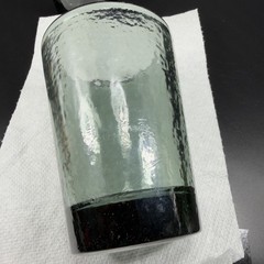 Fire and Light Recycled Glass Tumbler Charcoal Barware Glasses 4.5inch Set 2 VTG