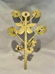 Vtg. Style Toleware Metal Floral wall hook