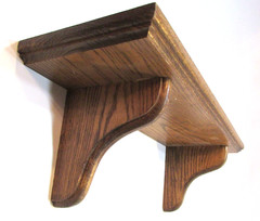 Vintage 1990s Solid Oak Wood Wall Mount Clock Curio Book Shelf 5.5″ x 17.5″ Long