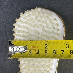 Gold Plated Ornate Floral & Scrolls Design 8″ Brush w/ White Bristles