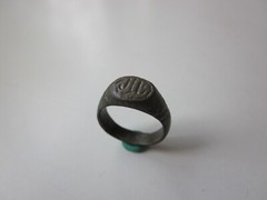 very rare ancient Viking engraved massive small bronze ring with runes. IX – X A