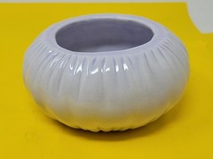 Vintage Ceramic Pottery Trinket Dish Bowl Planter Ombré Blue Paint Signed 1993