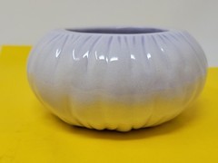 Vintage Ceramic Pottery Trinket Dish Bowl Planter Ombré Blue Paint Signed 1993