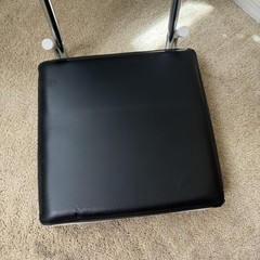 Vintage Microsoft Logo Folding Floor Chair Travel Seat Black White Chrome