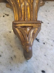 Classic Italian Florentine Gold Gilt Carved Wood Wall Shelf 12″ wide