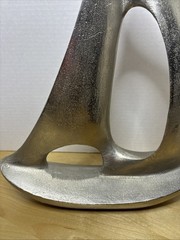 SAIL BOAT SCULPTURE, CAST ALUMINUM, 14” Tall X 12” Wide