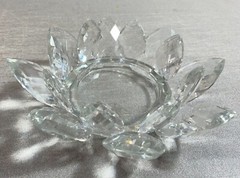 Shannon Ireland Crystal Prism Leaves Bowl 7 x 2 1/2″ REPAIRED