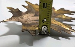 Vintage Set 2 Oak Leaves Home Interiors Gold Copper Metal Wall Art Decor HOMCO