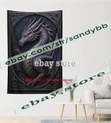 Purple Dragon Relief Tapestry 3D look Wall Art fantasy decor 39X59 in