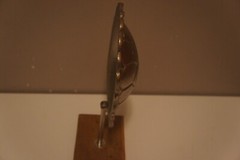 Contemporary Cast Aluminum Turtle Shell on Wood Stand